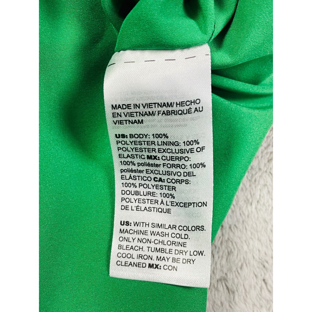 Chicos Size 2 US 12 Green Floral Satin Maxi Shirt Dress Long Sleeve Button Front - Picture 9 of 10